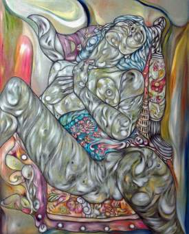 Cubist Rope The Dream. Oil on canvas 50''x 40'' 