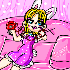 Sassy bunny girl on the phone/Gaby Sparkle 