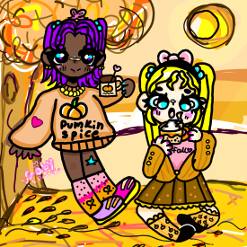 Kawaii autumn girls drawing/Gaby Sparkle 