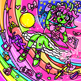 Kawaii alien girl drawing/Gaby Sparkle art 