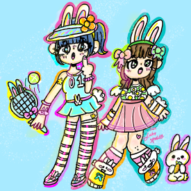 Kawaii tennis bunny girls /Gaby Sparkle 