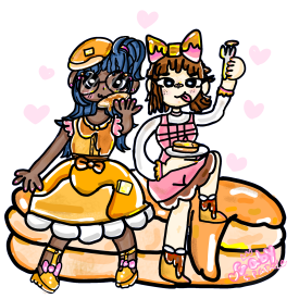 Sweet honey pancakes girls drawing/Gaby Sparkle 