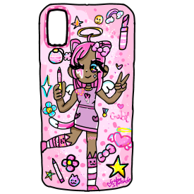 Gaby Sparkle drawing on phone case