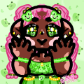 Cute frog girl drawing/Gaby Sparkle 