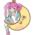 Magical princess on moon drawing/Gaby Sparkle 