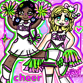 Two cute cheerleader girls drawing/Gaby Sparkle 