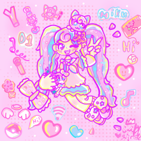 Kawaii fairy Miku and jigglypuff drawing/Gaby Sparkle 