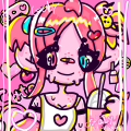 cute pink slime girl drawing/Gaby Sparkle 