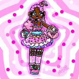  Sweet, Cute cotton candy girl drawing/Gaby Sparkle 