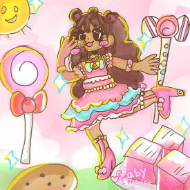 Sweet candy dream land girl drawing /Gaby Sparkle 