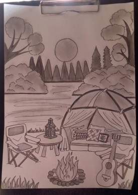 Natural scene-camping with tent