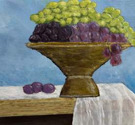 Grapes in Gold Dish